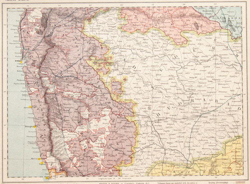 India antique map 1884-1887